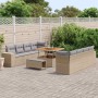Conjunto de sofá de jardín 11 pcs Beige ratán sintético en Sofás de exterior | Comprar online en Foru.es