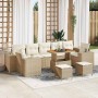 Conjunto de sofá de jardín 10 pcs Beige ratán sintético en Sofás de exterior | Comprar online en Foru.es