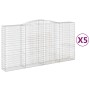 Cestas de gaviones 5 uds forma de arco hierro 400x50x200/220 cm de vidaXL, Maceteros y jardineras - Ref: Foro24-3147064, Prec...