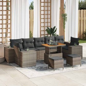 Conjunto de sofá de jardín 10 pcs Gris ratán sintético en Sofás de exterior | Comprar online en Foru.es