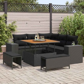 Conjunto de sofá de jardín 8 pcs Negro ratán sintético en Sofás de exterior | Comprar online en Foru.es