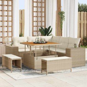 Conjunto de sofá de jardín 8 pcs Beige ratán sintético en Sofás de exterior | Comprar online en Foru.es