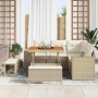 Conjunto de sofá de jardín 8 pcs Beige ratán sintético en Sofás de exterior | Comprar online en Foru.es