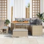 Conjunto de sofá de jardín 8 pcs Beige ratán sintético en Sofás de exterior | Comprar online en Foru.es