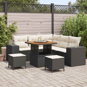 Conjunto de sofá de jardín 8 pcs Negro ratán sintético en Sofás de exterior | Comprar online en Foru.es