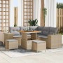 Conjunto de sofá de jardín 8 pcs Beige ratán sintético en Sofás de exterior | Comprar online en Foru.es