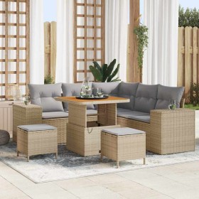Conjunto de sofá de jardín 8 pcs Beige ratán sintético en Sofás de exterior | Comprar online en Foru.es