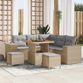 Conjunto de sofá de jardín 8 pcs Beige ratán sintético en Sofás de exterior | Comprar online en Foru.es