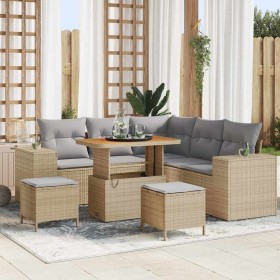Conjunto de sofá de jardín 8 pcs Beige ratán sintético en Sofás de exterior | Comprar online en Foru.es