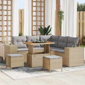 Conjunto de sofá de jardín 8 pcs Beige ratán sintético en Sofás de exterior | Comprar online en Foru.es