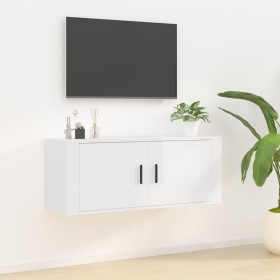 Mueble para TV de pared blanco brillante 100x34,5x40 cm de vidaXL, Muebles TV - Ref: Foro24-816634, Precio: 79,28 €, Descuent...