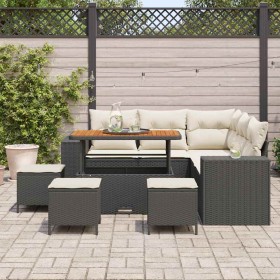 Conjunto de sofá de jardín 9 pcs Negro ratán sintético en Sofás de exterior | Comprar online en Foru.es