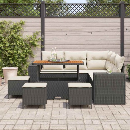 Conjunto de sofá de jardín 9 pcs Negro ratán sintético en Sofás de exterior | Comprar online en Foru.es
