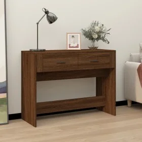 Konsolentisch aus braunem Eichensperrholz, 100 x 39 x 75 cm von vidaXL, Tische - Ref: Foro24-816783, Preis: 66,71 €, Rabatt: %