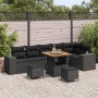 Conjunto de sofá de jardín 9 pcs Negro ratán sintético en Sofás de exterior | Comprar online en Foru.es