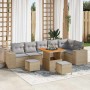 Conjunto de sofá de jardín 9 pcs Beige ratán sintético en Sofás de exterior | Comprar online en Foru.es
