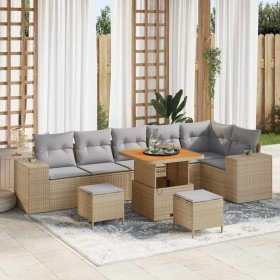 Conjunto de sofá de jardín 9 pcs Beige ratán sintético en Sofás de exterior | Comprar online en Foru.es