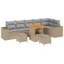 Conjunto de sofá de jardín 9 pcs Beige ratán sintético en Sofás de exterior | Comprar online en Foru.es