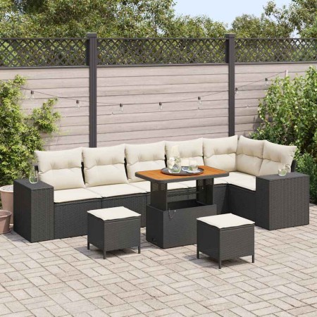Conjunto de sofá de jardín 9 pcs Negro ratán sintético en Sofás de exterior | Comprar online en Foru.es