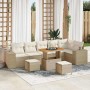 Conjunto de sofá de jardín 9 pcs Beige ratán sintético en Sofás de exterior | Comprar online en Foru.es