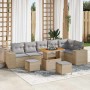 Conjunto de sofá de jardín 9 pcs Beige ratán sintético en Sofás de exterior | Comprar online en Foru.es