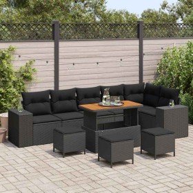 Conjunto de sofá de jardín 10 pcs Negro ratán sintético en Sofás de exterior | Comprar online en Foru.es