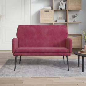 Banco de terciopelo rojo tinto 108x79x79 cm de vidaXL, Bancos - Ref: Foro24-351418, Precio: 140,32 €, Descuento: %