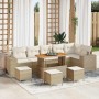 Conjunto de sofá de jardín 10 pcs Beige ratán sintético en Sofás de exterior | Comprar online en Foru.es