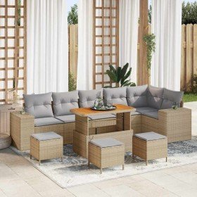 Conjunto de sofá de jardín 10 pcs Beige ratán sintético en Sofás de exterior | Comprar online en Foru.es