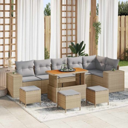 Conjunto de sofá de jardín 10 pcs Beige ratán sintético en Sofás de exterior | Comprar online en Foru.es