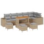 Conjunto de sofá de jardín 10 pcs Beige ratán sintético en Sofás de exterior | Comprar online en Foru.es