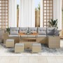 Conjunto de sofá de jardín 10 pcs Beige ratán sintético en Sofás de exterior | Comprar online en Foru.es
