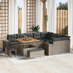 Conjunto de sofá de jardín 12 pcs Gris ratán sintético en Sofás de exterior | Comprar online en Foru.es