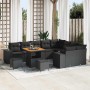 Conjunto de sofá de jardín 12 pcs Negro ratán sintético en Sofás de exterior | Comprar online en Foru.es