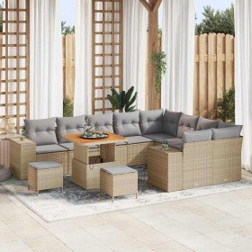 Conjunto de sofá de jardín 12 pcs Beige ratán sintético en Sofás de exterior | Comprar online en Foru.es