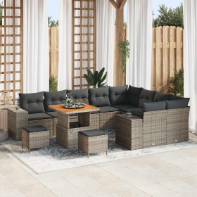 Conjunto de sofá de jardín 12 pcs Gris ratán sintético en Sofás de exterior | Comprar online en Foru.es