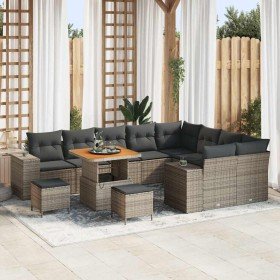 Conjunto de sofá de jardín 12 pcs Gris ratán sintético en Sofás de exterior | Comprar online en Foru.es