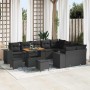 Conjunto de sofá de jardín 12 pcs Negro ratán sintético en Sofás de exterior | Comprar online en Foru.es