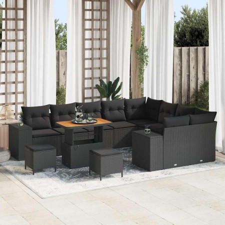 Conjunto de sofá de jardín 12 pcs Negro ratán sintético en Sofás de exterior | Comprar online en Foru.es