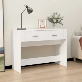 Mesa consola de madera contrachapada blanco 100x39x75 cm de vidaXL, Mesas - Ref: Foro24-816776, Precio: 63,50 €, Descuento: %