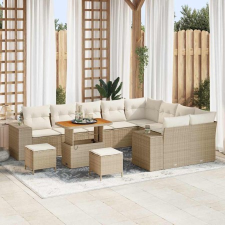Conjunto de sofá de jardín 12 pcs Beige ratán sintético en Sofás de exterior | Comprar online en Foru.es