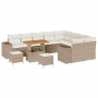 Conjunto de sofá de jardín 12 pcs Beige ratán sintético en Sofás de exterior | Comprar online en Foru.es