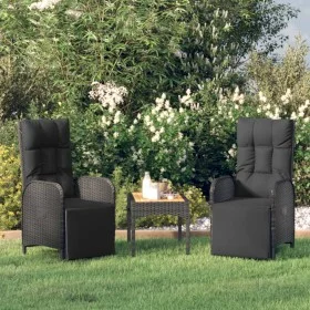 Sillas de jardín reclinables con cojines 2 uds ratán PE negro de vidaXL, Sillas de jardín - Ref: Foro24-319892, Precio: 283,0...