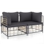 Sofás de esquina modulares con cojines 2 uds ratán sintético de vidaXL, Sofás de exterior - Ref: Foro24-3186691, Precio: 180,...