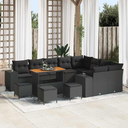 Conjunto de sofá de jardín 13 pcs Negro ratán sintético en Sofás de exterior | Comprar online en Foru.es