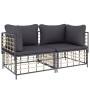 Sofás de esquina modulares con cojines 2 uds ratán sintético de vidaXL, Sofás de exterior - Ref: Foro24-3186691, Precio: 180,...
