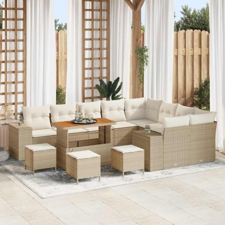 Conjunto de sofá de jardín 13 pcs Beige ratán sintético en Sofás de exterior | Comprar online en Foru.es