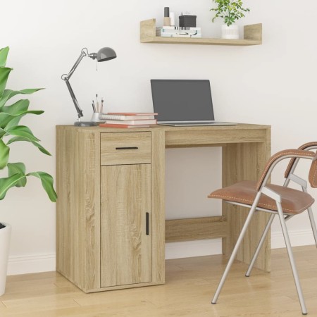 Escritorio madera contrachapada color roble Sonoma 100x49x75 cm de vidaXL, Escritorios - Ref: Foro24-816787, Precio: 80,74 €,...