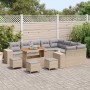 Conjunto de sofá de jardín 13 pcs Beige ratán sintético en Sofás de exterior | Comprar online en Foru.es