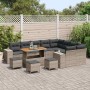 Conjunto de sofá de jardín 13 pcs Gris ratán sintético en Sofás de exterior | Comprar online en Foru.es